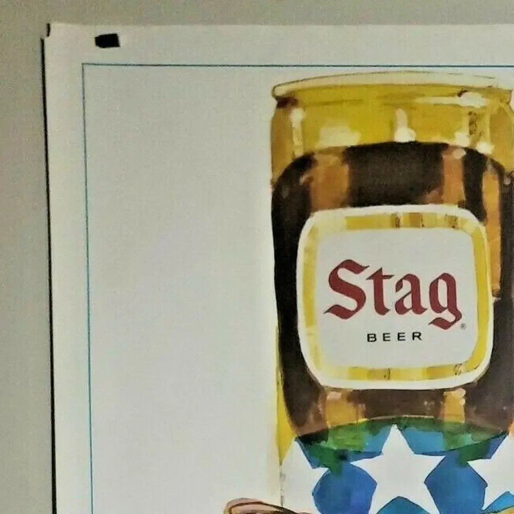 Vintage 1974 Stag Beer Carling Recycling Poster Uncle Sam We Want Your Can‎  26